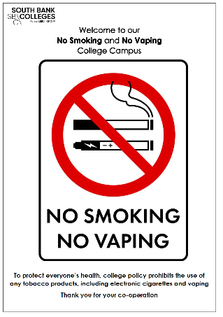 sign prohibiting smoking or vaping